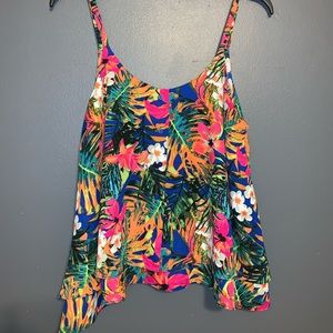 Tropical print tank top